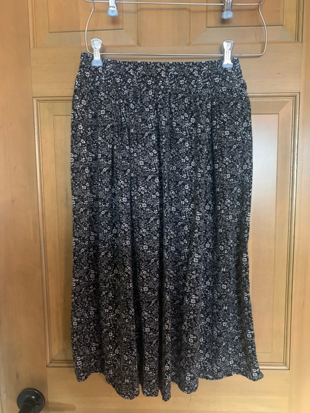 Black Floral Midi Skirt